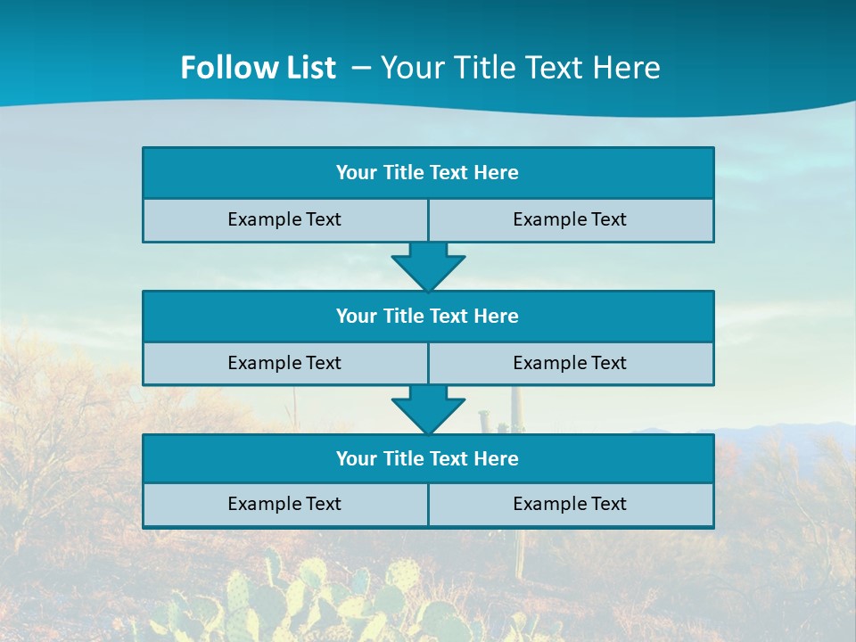 A Cactus In The Desert With A Sky Background PowerPoint Template