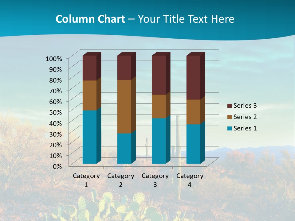 A Cactus In The Desert With A Sky Background PowerPoint Template