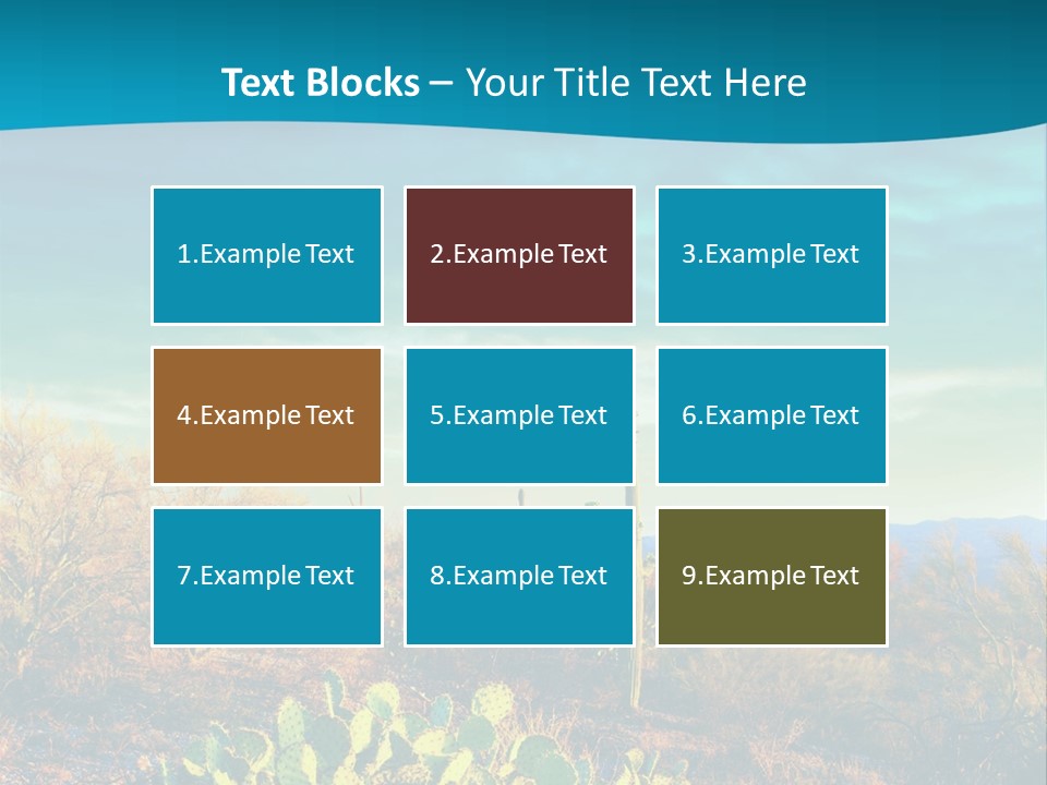 A Cactus In The Desert With A Sky Background PowerPoint Template