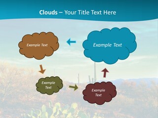 A Cactus In The Desert With A Sky Background PowerPoint Template