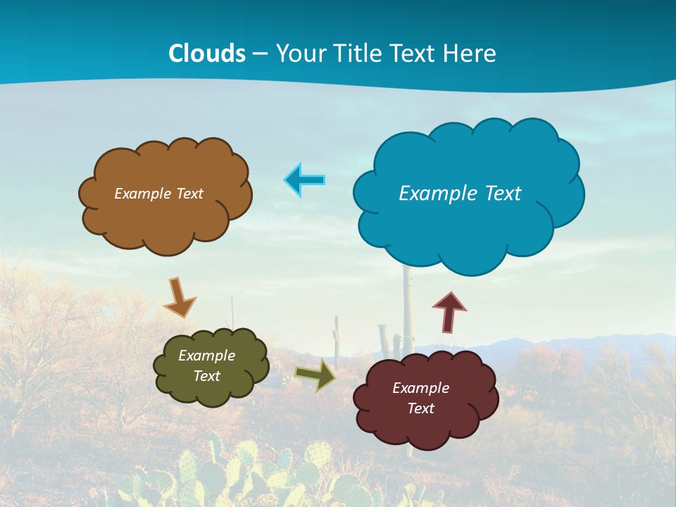 A Cactus In The Desert With A Sky Background PowerPoint Template