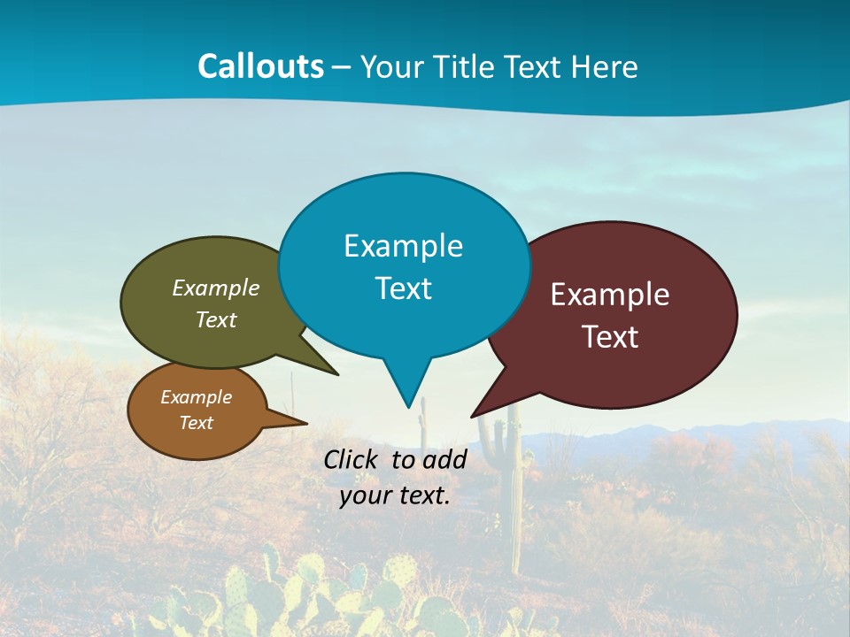 A Cactus In The Desert With A Sky Background PowerPoint Template