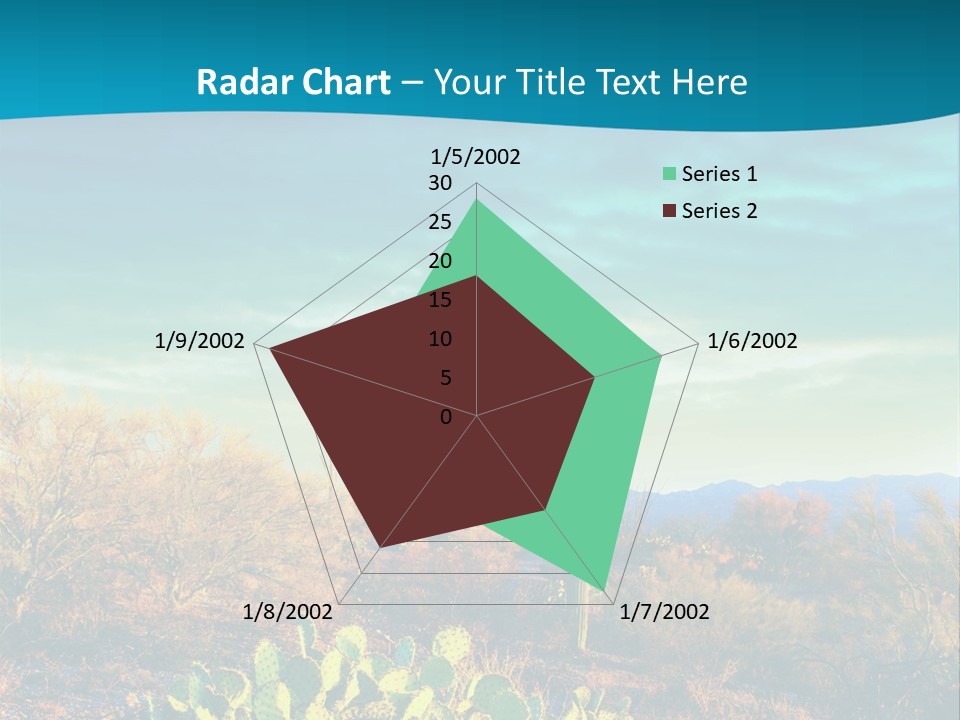 A Cactus In The Desert With A Sky Background PowerPoint Template