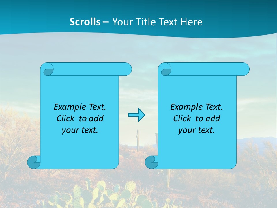 A Cactus In The Desert With A Sky Background PowerPoint Template