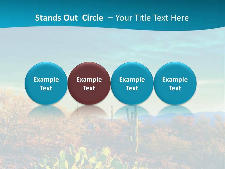 A Cactus In The Desert With A Sky Background PowerPoint Template