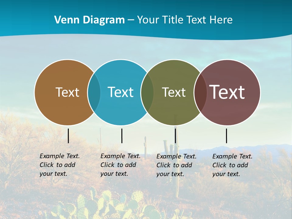 A Cactus In The Desert With A Sky Background PowerPoint Template