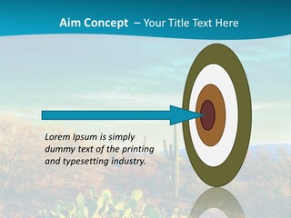 A Cactus In The Desert With A Sky Background PowerPoint Template