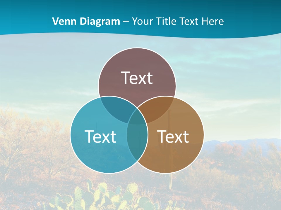 A Cactus In The Desert With A Sky Background PowerPoint Template