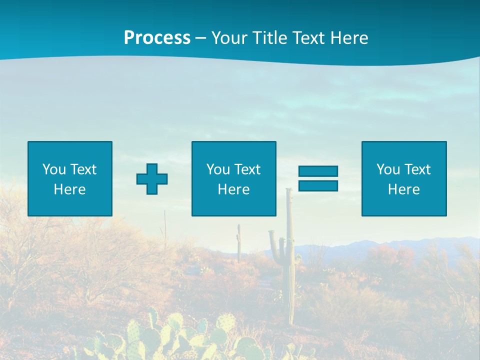 A Cactus In The Desert With A Sky Background PowerPoint Template