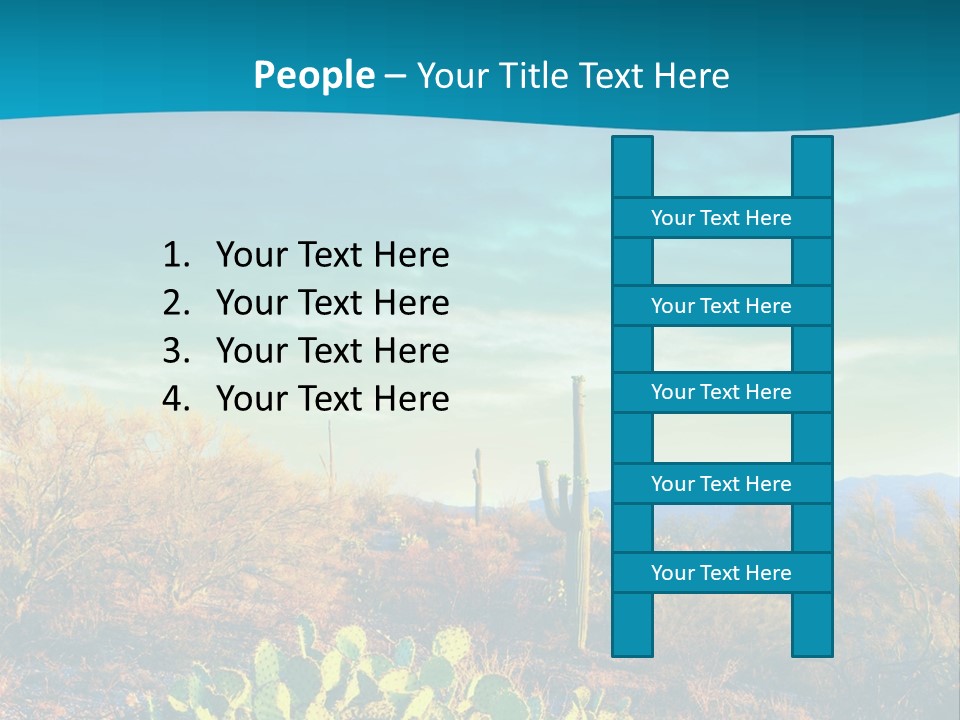 A Cactus In The Desert With A Sky Background PowerPoint Template