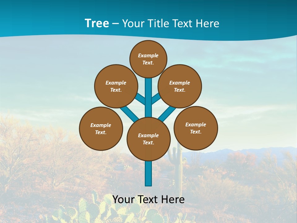 A Cactus In The Desert With A Sky Background PowerPoint Template