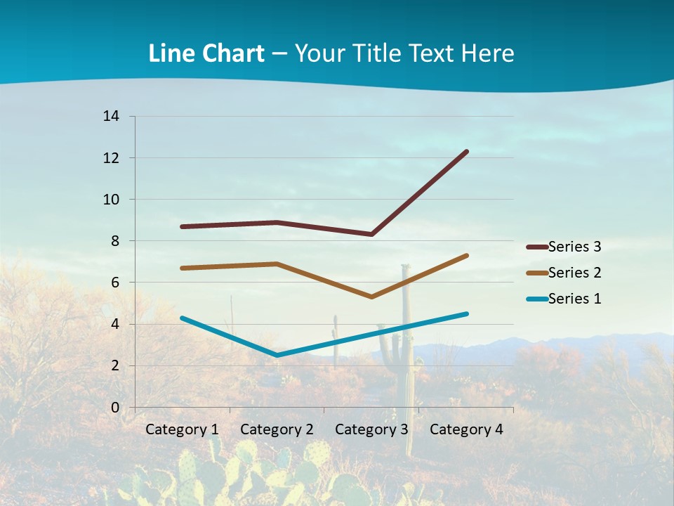 A Cactus In The Desert With A Sky Background PowerPoint Template