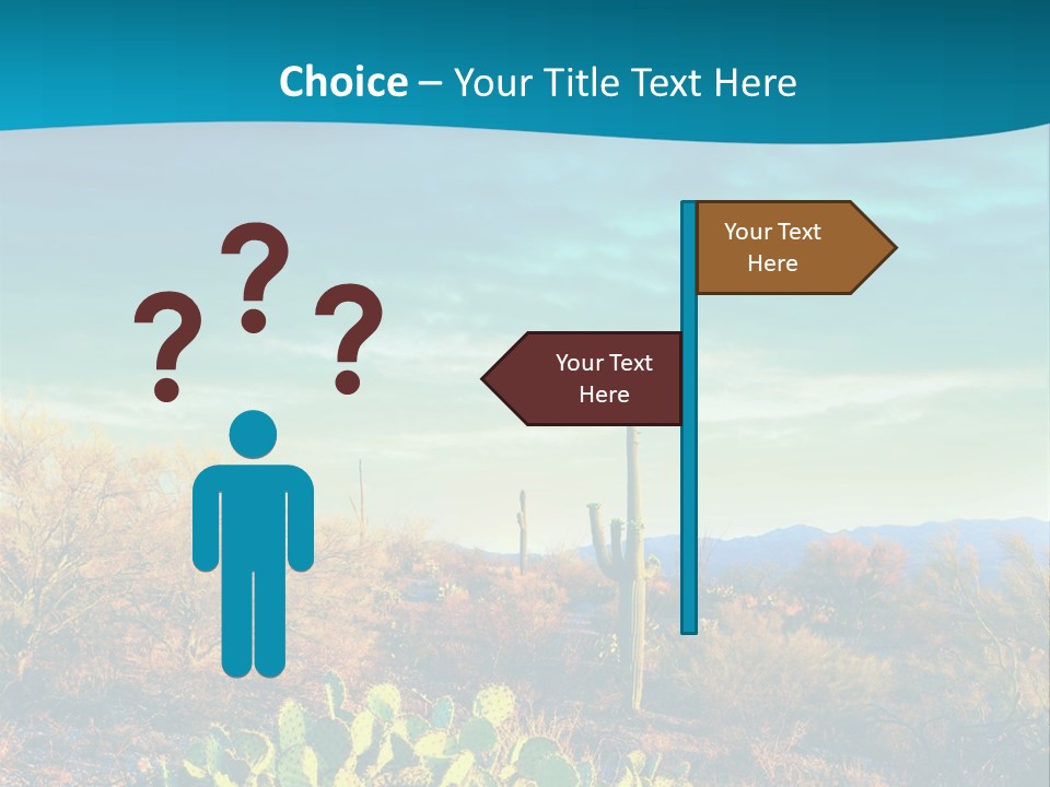 A Cactus In The Desert With A Sky Background PowerPoint Template