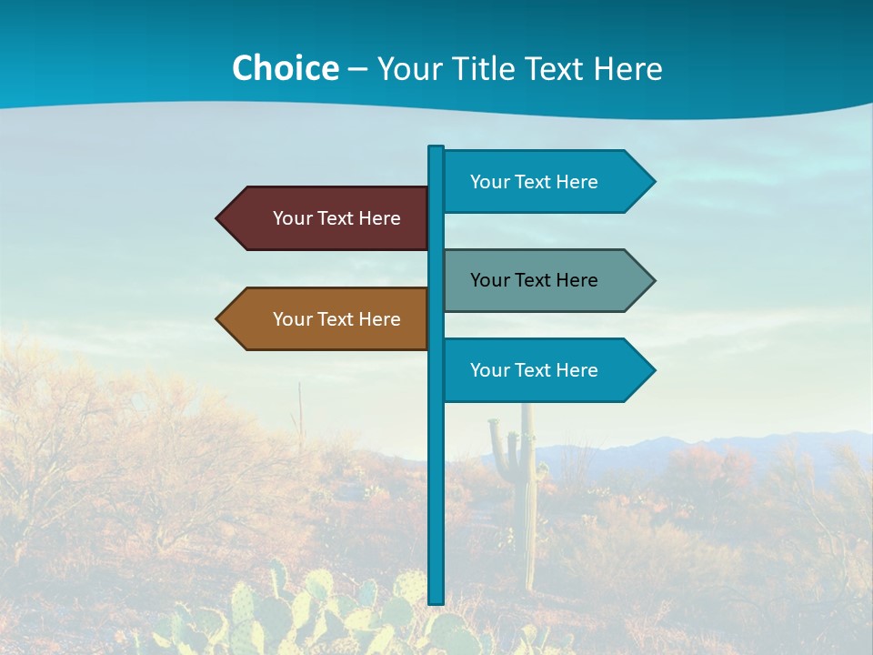 A Cactus In The Desert With A Sky Background PowerPoint Template
