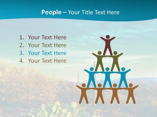 A Cactus In The Desert With A Sky Background PowerPoint Template