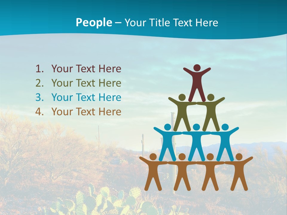 A Cactus In The Desert With A Sky Background PowerPoint Template