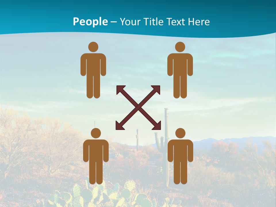 A Cactus In The Desert With A Sky Background PowerPoint Template