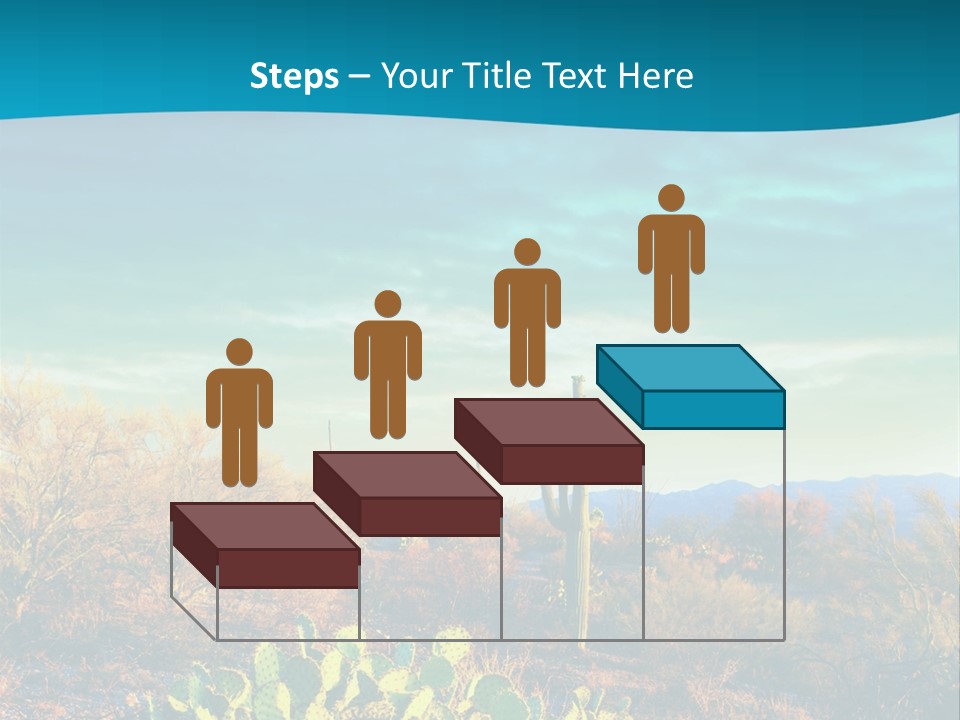 A Cactus In The Desert With A Sky Background PowerPoint Template