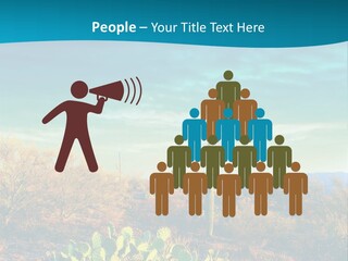 A Cactus In The Desert With A Sky Background PowerPoint Template