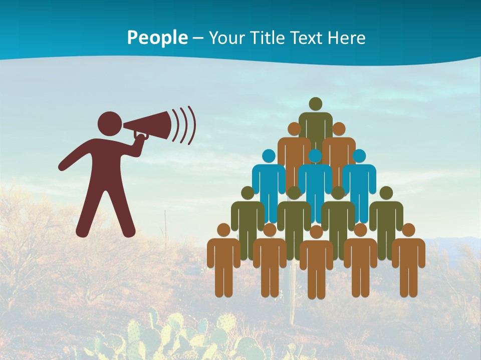 A Cactus In The Desert With A Sky Background PowerPoint Template