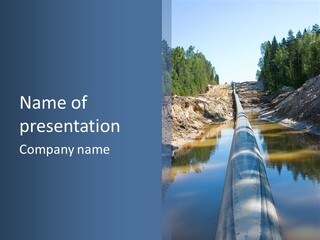 A Large Pipe In The Middle Of A Body Of Water PowerPoint Template
