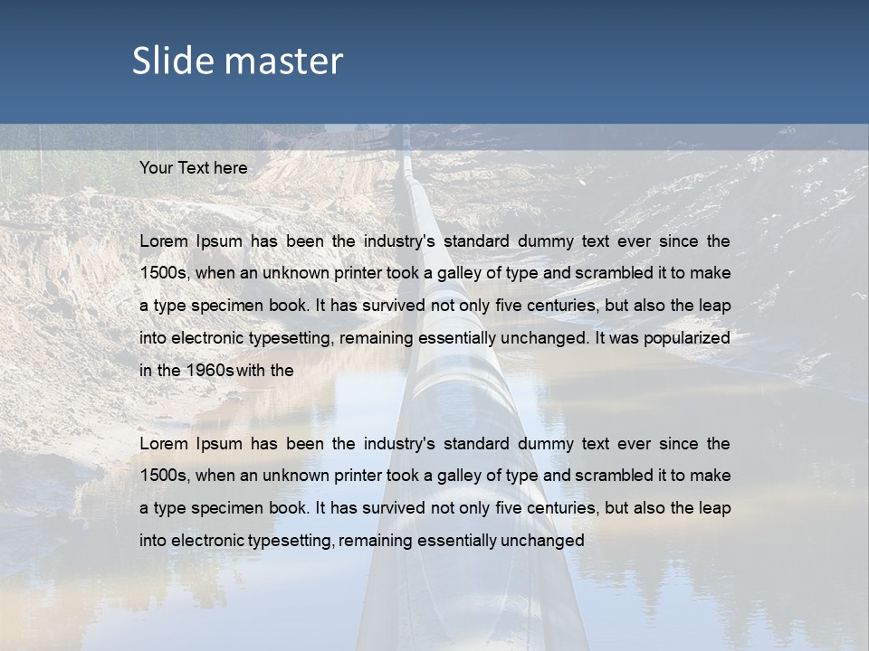 A Large Pipe In The Middle Of A Body Of Water PowerPoint Template
