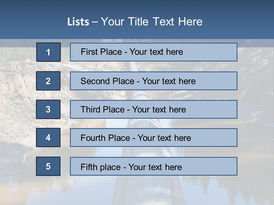 A Large Pipe In The Middle Of A Body Of Water PowerPoint Template