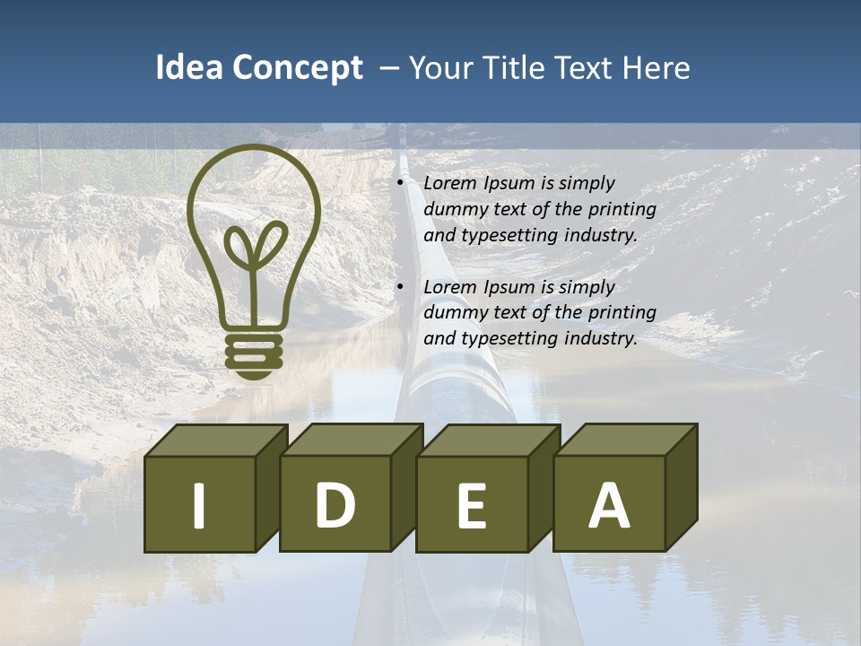 A Large Pipe In The Middle Of A Body Of Water PowerPoint Template