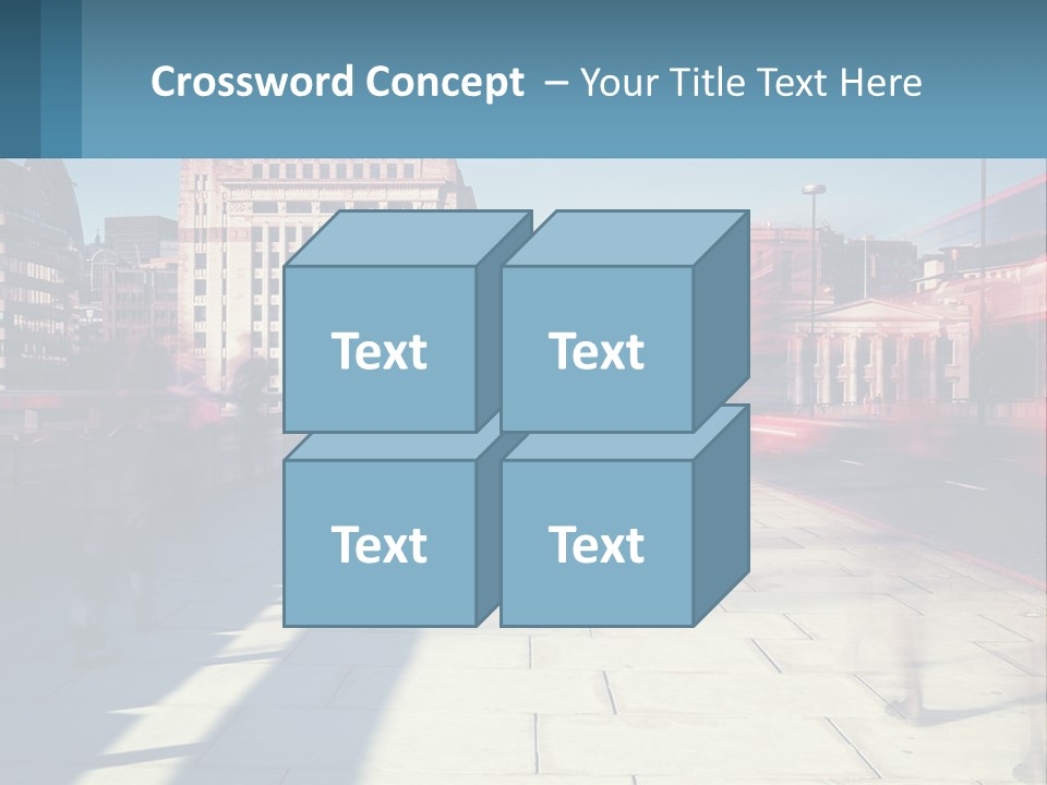 A Group Of People Walking Down A Sidewalk Next To Tall Buildings PowerPoint Template