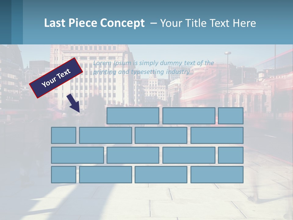 A Group Of People Walking Down A Sidewalk Next To Tall Buildings PowerPoint Template