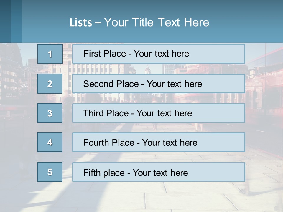 A Group Of People Walking Down A Sidewalk Next To Tall Buildings PowerPoint Template