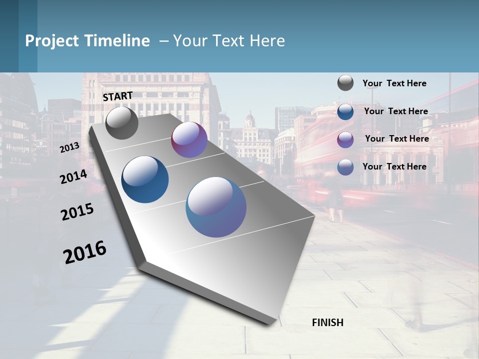 A Group Of People Walking Down A Sidewalk Next To Tall Buildings PowerPoint Template