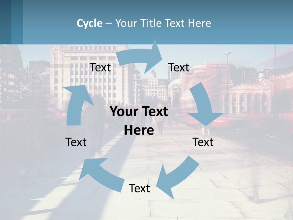 A Group Of People Walking Down A Sidewalk Next To Tall Buildings PowerPoint Template