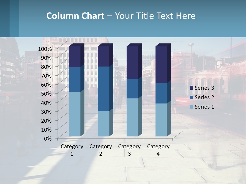 A Group Of People Walking Down A Sidewalk Next To Tall Buildings PowerPoint Template