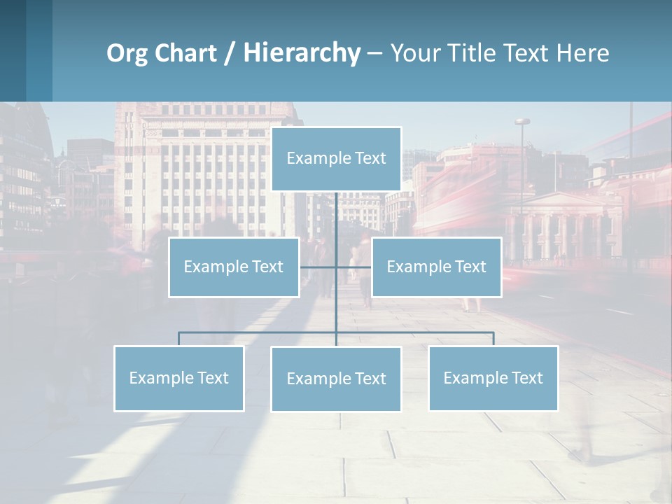 A Group Of People Walking Down A Sidewalk Next To Tall Buildings PowerPoint Template