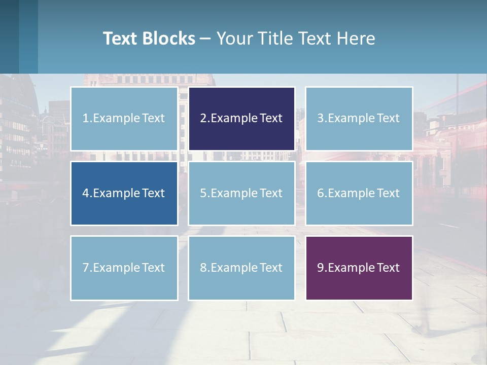 A Group Of People Walking Down A Sidewalk Next To Tall Buildings PowerPoint Template