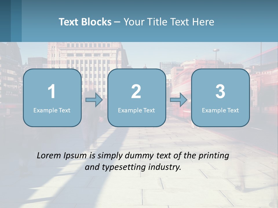 A Group Of People Walking Down A Sidewalk Next To Tall Buildings PowerPoint Template