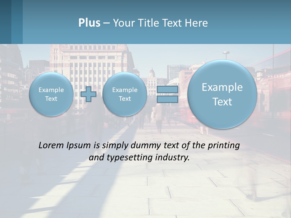 A Group Of People Walking Down A Sidewalk Next To Tall Buildings PowerPoint Template