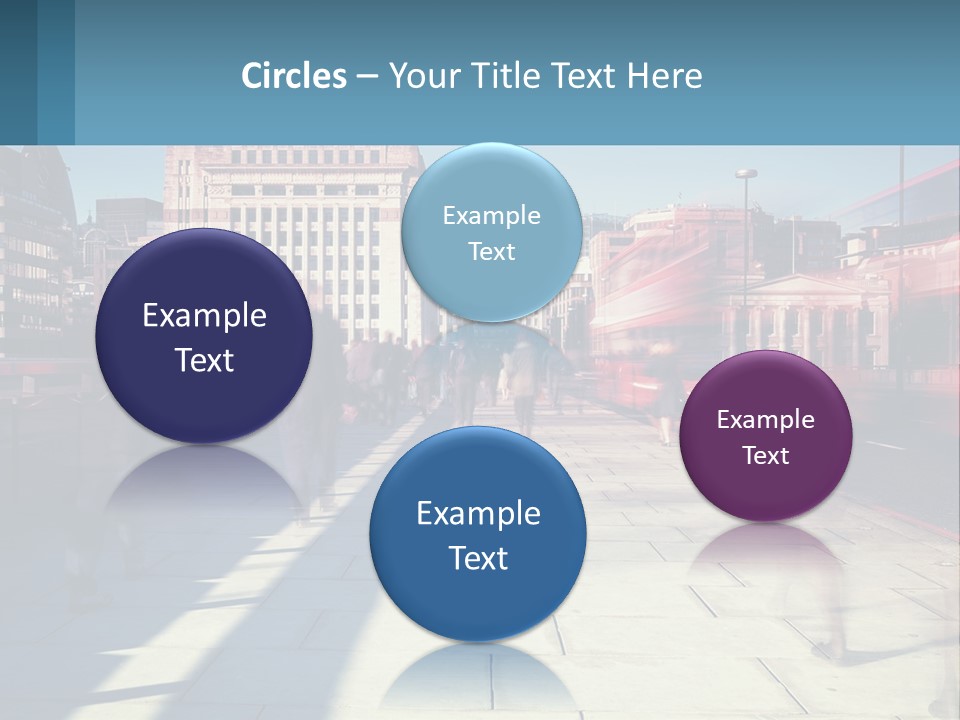 A Group Of People Walking Down A Sidewalk Next To Tall Buildings PowerPoint Template