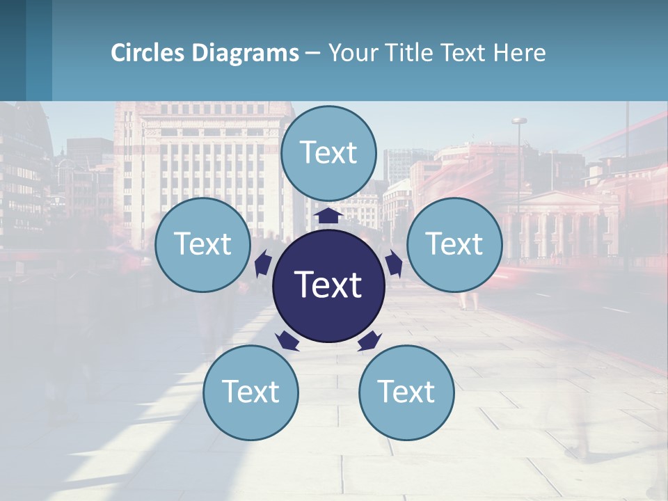 A Group Of People Walking Down A Sidewalk Next To Tall Buildings PowerPoint Template