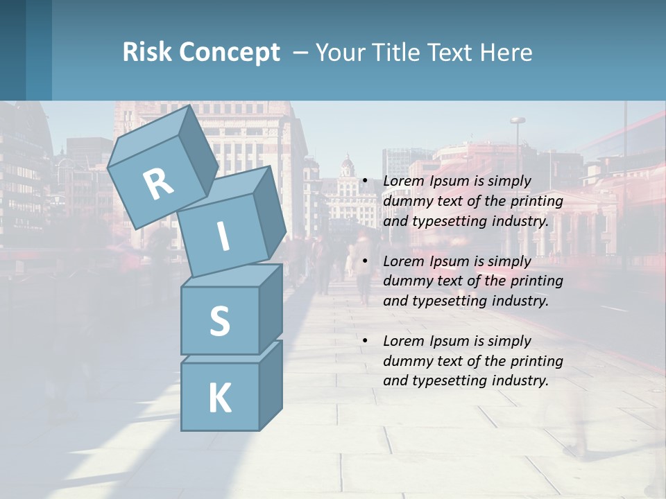 A Group Of People Walking Down A Sidewalk Next To Tall Buildings PowerPoint Template