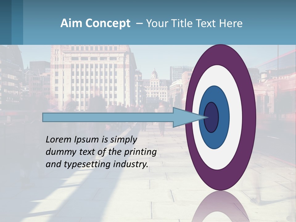 A Group Of People Walking Down A Sidewalk Next To Tall Buildings PowerPoint Template