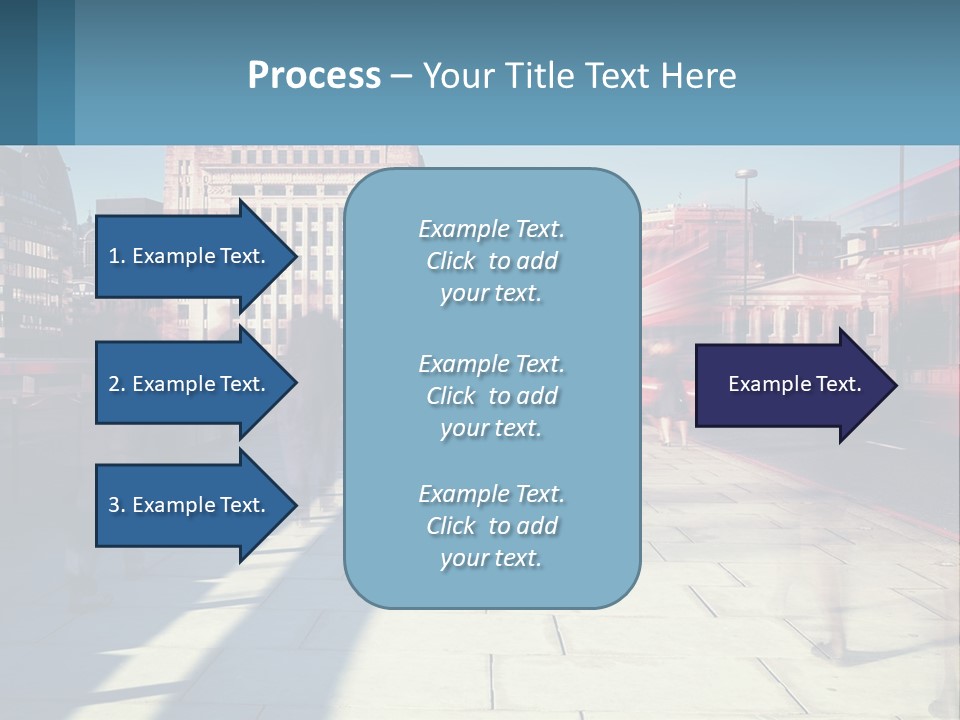 A Group Of People Walking Down A Sidewalk Next To Tall Buildings PowerPoint Template