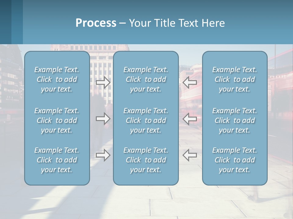 A Group Of People Walking Down A Sidewalk Next To Tall Buildings PowerPoint Template