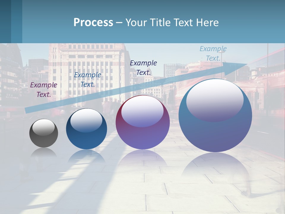 A Group Of People Walking Down A Sidewalk Next To Tall Buildings PowerPoint Template