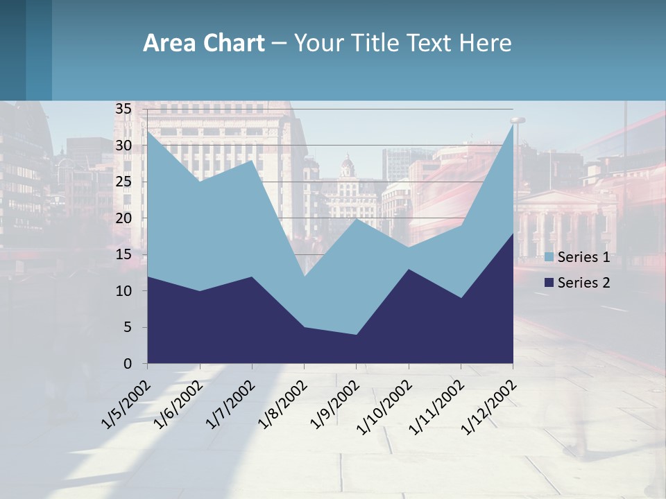 A Group Of People Walking Down A Sidewalk Next To Tall Buildings PowerPoint Template