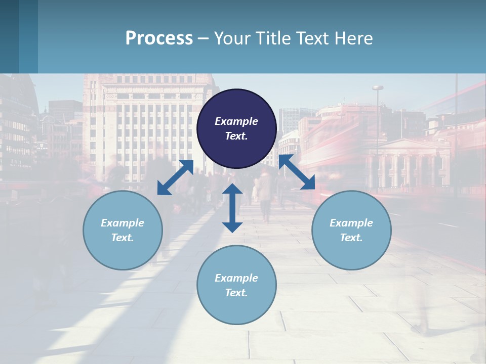 A Group Of People Walking Down A Sidewalk Next To Tall Buildings PowerPoint Template