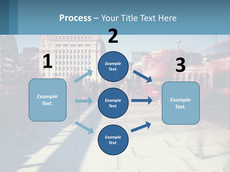 A Group Of People Walking Down A Sidewalk Next To Tall Buildings PowerPoint Template