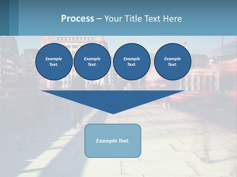 A Group Of People Walking Down A Sidewalk Next To Tall Buildings PowerPoint Template