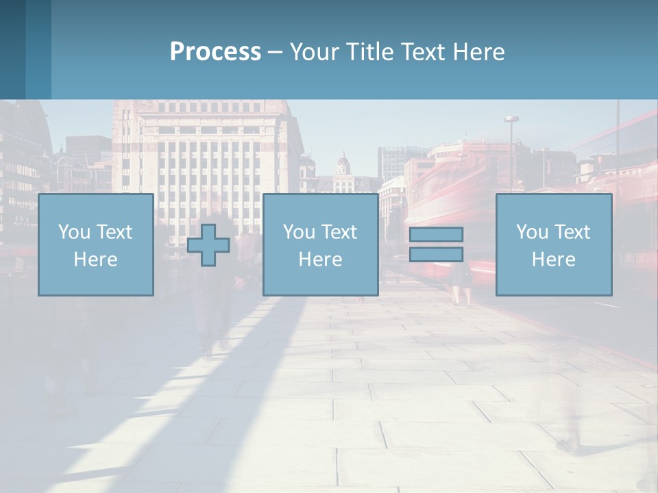 A Group Of People Walking Down A Sidewalk Next To Tall Buildings PowerPoint Template